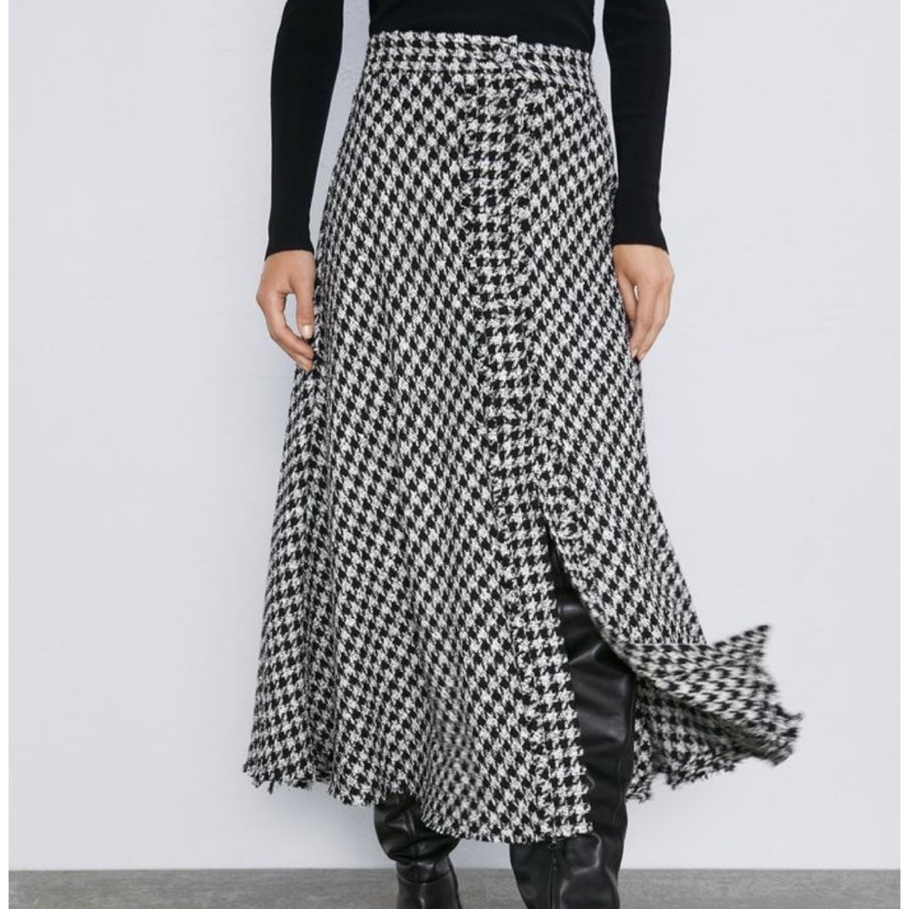 Zara houndstooth skirt
